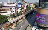 Toàn cảnh cầu vượt chữ C Chùa Bộc - Phạm Ngọc Thạch sau 6 tháng chậm tiến độ