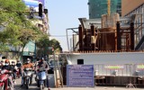 Toàn cảnh cầu vượt chữ C Chùa Bộc - Phạm Ngọc Thạch sau 6 tháng chậm tiến độ