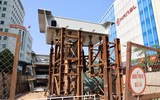 Toàn cảnh cầu vượt chữ C Chùa Bộc - Phạm Ngọc Thạch sau 6 tháng chậm tiến độ