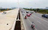 Công trường cầu Vĩnh Tuy giai đoạn 2 những ngày cuối năm 2022 