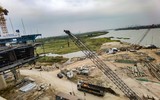 Công trường cầu Vĩnh Tuy giai đoạn 2 những ngày cuối năm 2022 