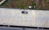 Công trường cầu Vĩnh Tuy giai đoạn 2 những ngày cuối năm 2022 