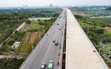 Công trường cầu Vĩnh Tuy giai đoạn 2 những ngày cuối năm 2022 