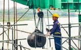Công trường cầu Vĩnh Tuy giai đoạn 2 những ngày cuối năm 2022 