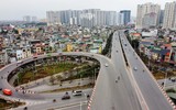Công trường cầu Vĩnh Tuy giai đoạn 2 những ngày cuối năm 2022 