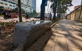 Ngắm hàng ghế đá tối giản tuyệt đẹp trong nắng xuân trên phố Nguyễn Chí Thanh