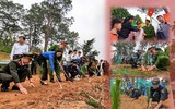 Hình ảnh ý nghĩa đầu năm của chiến sĩ cảnh sát cơ động, phòng cháy chữa cháy và người làm báo Công an Thủ đô