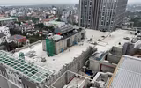 Nhìn từ flycam công trường dự án trung tâm thương mại khủng nhìn thẳng ra hồ Tây