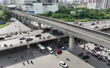 Nhìn từ flycam hai cầu vượt thép trăm tỷ ở nút Mai Dịch đang có nguy cơ chậm tiến độ 