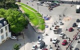 Nhìn từ flycam hai cầu vượt thép trăm tỷ ở nút Mai Dịch đang có nguy cơ chậm tiến độ 