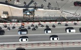 Nhìn từ flycam hai cầu vượt thép trăm tỷ ở nút Mai Dịch đang có nguy cơ chậm tiến độ 