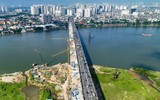 Hình ảnh ấn tượng cầu Vĩnh Tuy 2 mới được hợp long ở Hà Nội
