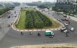 Cận cảnh nút giao thí điểm bỏ đèn giao thông, không vòng xuyến ở Thủ đô 