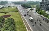 Cận cảnh nút giao thí điểm bỏ đèn giao thông, không vòng xuyến ở Thủ đô 