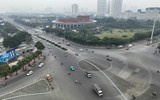 Cận cảnh nút giao thí điểm bỏ đèn giao thông, không vòng xuyến ở Thủ đô 