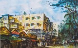 Xem con phố lâu đời ở Thủ đô tái hiện tuyệt đẹp qua tranh ký họa