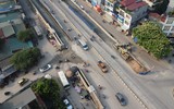 Nhìn từ flycam diện mạo đường Âu Cơ mở rộng sắp được thông xe kỹ thuật