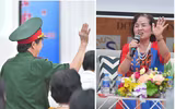 Cái bắt tay đặc biệt giữa người cựu binh 50 năm trước với thế hệ trẻ Công an Thủ đô hôm nay