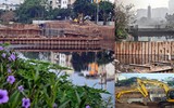 Hình ảnh mới nhất về đập dâng đầu tiên được xây trên sông Tô Lịch