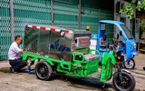 Cận cảnh xe điện 3 bánh thu gom rác sắp được thí điểm ở Hà Nội