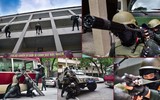Hình ảnh hiếm thấy về Cảnh sát cơ động đặc nhiệm CATP Hà Nội tập luyện chống khủng bố