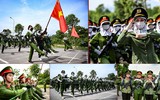 Ảnh: Nữ chiến sĩ Công an đội nắng nóng, hăng say tập luyện cho lễ diễu binh kỷ niệm 80 năm Quốc khánh