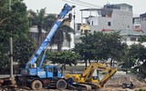 Cận cảnh đài vọng cảnh tại đập dâng đầu tiên trên sông Tô Lịch