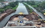 Cận cảnh đài vọng cảnh tại đập dâng đầu tiên trên sông Tô Lịch