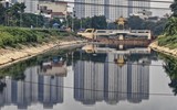 Cận cảnh đài vọng cảnh tại đập dâng đầu tiên trên sông Tô Lịch