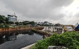 Cận cảnh đài vọng cảnh tại đập dâng đầu tiên trên sông Tô Lịch