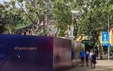 Cận cảnh công trường chỉnh trang, khôi phục kiến trúc gốc nhà hàng hơn 65 tuổi bên hồ Gươm
