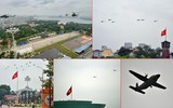 Ấn tượng ảnh trực thăng Mi-17 và máy bay vận tải Casa bay hợp luyện diễu binh ở Hà Nội