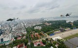 Ấn tượng ảnh trực thăng Mi-17 và máy bay vận tải Casa bay hợp luyện diễu binh ở Hà Nội