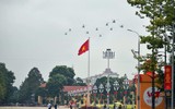 Ấn tượng ảnh trực thăng Mi-17 và máy bay vận tải Casa bay hợp luyện diễu binh ở Hà Nội