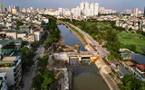 Cận cảnh đập dâng đầu tiên mang nguồn nước bổ cập mới cho sông Tô Lịch 