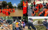 Hình ảnh ấm áp nghĩa tình của Công an Thủ đô trong một ngày dài sát cánh cùng nhân dân chống lũ