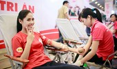 Hoa hậu biển Nguyễn Thị Loan "tươi rói" đi hiến máu nhân đạo
