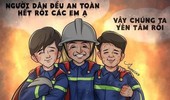 Những bức tranh lay động lòng người tri ân 3 chiến sĩ cảnh sát hy sinh khi chữa cháy