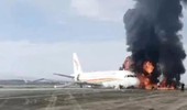 Máy bay chở khách Trung Quốc lao khỏi đường băng, bốc cháy dữ dội