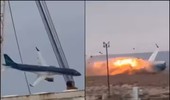 Khoảnh khắc máy bay chở khách rơi thành quả cầu lửa ở Kazakhstan