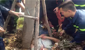 Giải cứu thành công nam thanh niên gặp tai nạn, kẹt dưới gốc cây