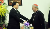Bí thư Thành ủy Hà Nội Hoàng Trung Hải chúc mừng Giáng sinh Tòa Tổng giám mục Giáo phận Hà Nội