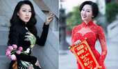 Hoa hậu Huỳnh Thuý Anh nền nã áo dài đón xuân