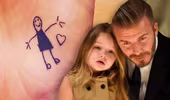 Beckham khoe hình xăm ngộ nghĩnh do con gái rượu thực hiện
