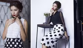 Giải bạc siêu mẫu Minh Tú kiêu kỳ với váy chấm bi