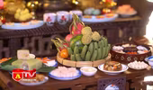 Độc đáo mâm cỗ Tết mini bằng đất sét
