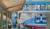 Đến ga Hà Nội ngắm tranh 