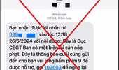 Giả mạo Cục Cảnh sát giao thông nhắn tin thông báo phạt nguội