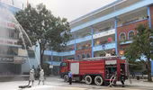 Thực tập phương án chữa cháy, cứu nạn tại Trường tiểu học 