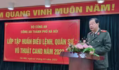 Công an Hà Nội nâng cao nghiệp vụ điều lệnh, quân sự, võ thuật, bắn súng cho lãnh đạo cấp chỉ huy phòng, thị xã